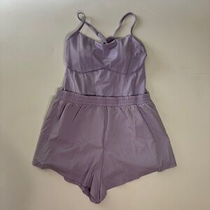 PINK Victoria's Secret Romper XL Lilac Lounge Bodysuit NWT Strappy Summer